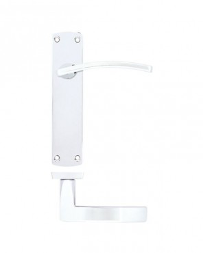 Door Handles Stanza Toledo Latch on Backplate Polished Chrome ZPA032-CP