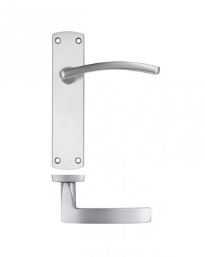 Door Handles Stanza Toledo Latch on Backplate Satin Chrome ZPA032-SC