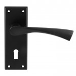 Serozzetta Venti Lever Lock Door Handles on Plate SZR021MB Matt Black 16.32