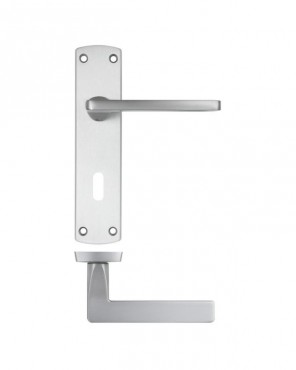 Door Handles Stanza Leon Lock on Backplate Satin Chrome ZPA011-SC