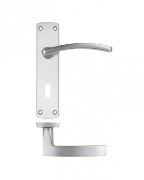 Door Handles Stanza Toledo Lock on Backplate Polished Chrome ZPA031-CP