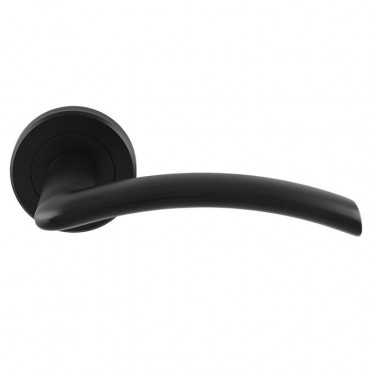 Serozzetta Trenta Door Handles on Rose SZR030MB Matt Black