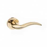 Mediterranean Barcelona Door Handles on Rose M-86-BP Polished Brass Plated 25.14