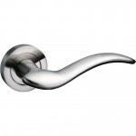 Mediterranean Barcelona Door Handles on Rose M-86-SN Satin Nickel 26.52