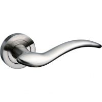 Mediterranean Barcelona Door Handles on Rose M-86-SN Satin Nickel - £26.52 INC VAT