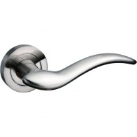 Mediterranean Barcelona Door Handles on Rose M-86-SN Satin Nickel 26.52