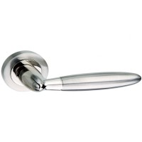 Mediterranean Gibraltar Door Handles on Rose M-83-SN/NP Satin Nickel / Polished Nickel 25.89