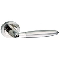 Mediterranean Gibraltar Door Handles on Rose M-83-SN/NP Satin Nickel / Polished Nickel 25.14