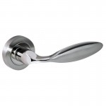 Mediterranean Ibiza Door Handles on Rose M-46-SN/NP Satin Nickel / Polished Nickel 28.59