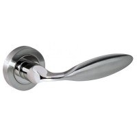 Mediterranean Ibiza Door Handles on Rose M-46-SN/NP Satin Nickel / Polished Nickel 28.59