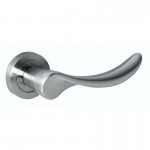 Mediterranean Malaga Door Handle on Rose M-27-SN Satin Nickel 29.30