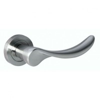 Mediterranean Malaga Door Handle on Rose M-27-SN Satin Nickel 29.30