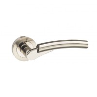 Mediterranean Messina Door Handles on Rose M53SNNP Satin Nickel / Polished Nickel 25.14