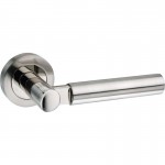 Mediterranean Palermo Door Handles on Rose M-63-SN/NP Satin Nickel / Polished Nickel 28.59