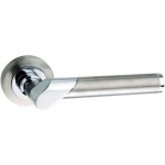 Mediterranean Tunis Door Handles on Rose M-125-SN/CP Satin Nickel / Polished Chrome 26.52