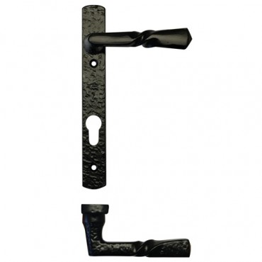 Foxcote Foundries FF45 Narrow Style 92mm Euro Profile Multi-Point Lock Door Handles Black Antique