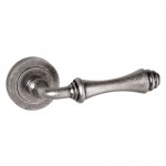 Old English Durham Door Handles on Rose OE127DS Distressed Silver 41.19