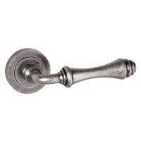 Old English Durham Door Handles on Rose OE127DS Distressed Silver 41.19