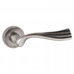 Old English Richmond Door Handles on Rose OE110DS Distressed Silver 41.19