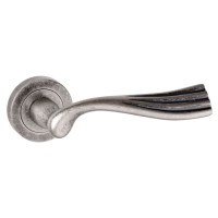 Old English Richmond Door Handles on Rose OE110DS Distressed Silver 41.19