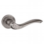 Old English Warwick Door Handles on Rose OE178DS Distressed Silver 40.53