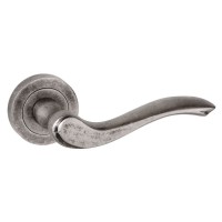 Old English Warwick Door Handles on Rose OE178DS Distressed Silver 40.53