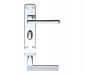 Zoo Door Handles Leon Bathroom Lock on Backplate Polished Chrome