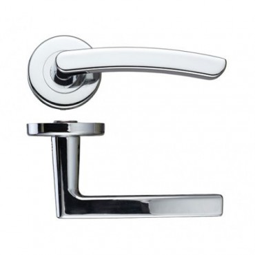 Zoo Door Handles Santiago Lever on Push on Rose Polished Chrome