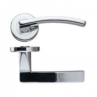 Zoo Door Handles Toledo Lever on Push on Rose Polished Chrome 19.89