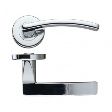 Zoo Door Handles Toledo Lever on Push on Rose Polished Chrome