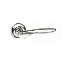 Mediterranean Malta Door Handles on Radius Rose M-25-CP Polished Chrome 25.14