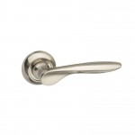 Mediterranean Malta Door Handles on Radius Rose MC25SN Satin Nickel 25.89