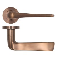 Door Handles Rosso Tecnica Como Lever on Round Rose RT020PVDBZ Satin Bronze 33.02