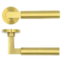 Door Handles Rosso Tecnica Garda Lever on Round Rose RT050PVDSB Satin Brass 37.65