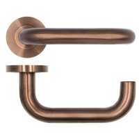 Door Handles Rosso Tecnica Maggiore Lever on Round Rose RT030PVDBZ Satin Bronze 24.33