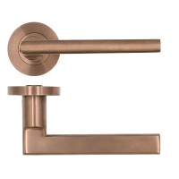 Door Handles Rosso Tecnica Varese Lever on Round Rose RT040PVDBZ Satin Bronze 33.29