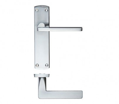 Zoo Door Handles Leon Lever Latch on Backplate Satin Chrome