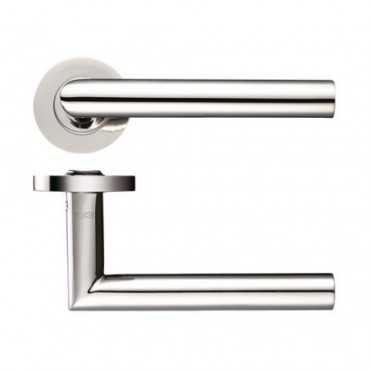 Zoo ZCS010SS 19mm Mitred Lever on Rose Door Handles G304 Satin Stainless Steel
