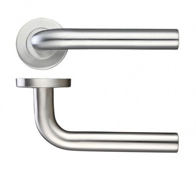 Zoo ZCS2020SS 19mm Straight  Lever on Rose Door Handles G201 Satin Stainless Steel
