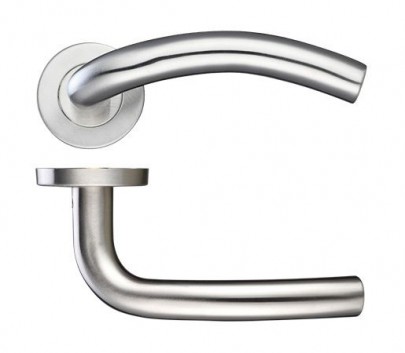 Zoo ZCS2040SS 19mm Arched Lever on Rose Door Handles G201 Satin Stainless Steel