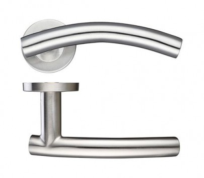 Zoo ZCS2120SS 19mm Arched T Bar Lever on Rose Door Handles G201 Satin Stainless Steel