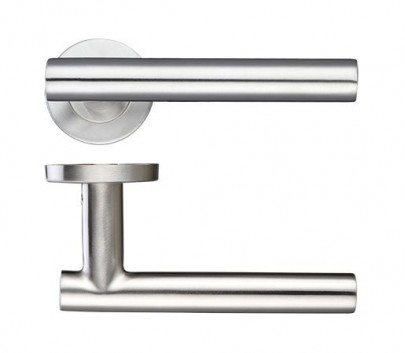 Zoo ZCS2130SS 19mm Straight T Bar Lever on Rose Door Handles G201 Satin Stainless Steel