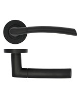 Door Handles Stanza Andorra Lever on Round Rose Matt Black ZPA100-MB 11.16