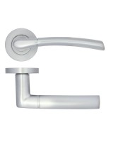 Door Handles Stanza Andorra Lever on Round Rose Satin Chrome ZPA100-SC 12.96