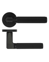 Door Handles Stanza Bilbao Lever on Round Rose Matt Black ZPA090-MB 17.61