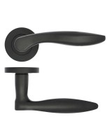 Door Handles Stanza Cadiz Lever on Round Rose Matt Black ZPA060-MB 11.12