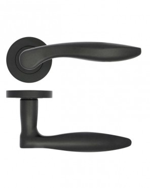 Door Handles Stanza Cadiz Lever on Round Rose Matt Black ZPA060-MB