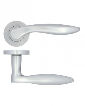 Door Handles Stanza Cadiz Lever on Round Rose Satin Chrome ZPA060-SC