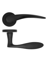 Door Handles Stanza Merida Lever on Round Rose Matt Black ZPA070-MB 10.59