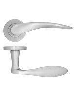 Door Handles Stanza Merida Lever on Round Rose Satin Chrome ZPA070-SC 12.09